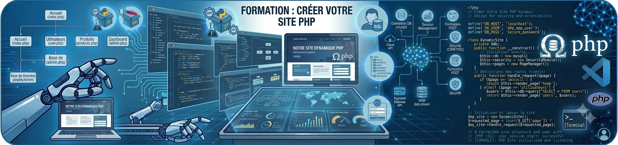 Illustration Créer un site PHP