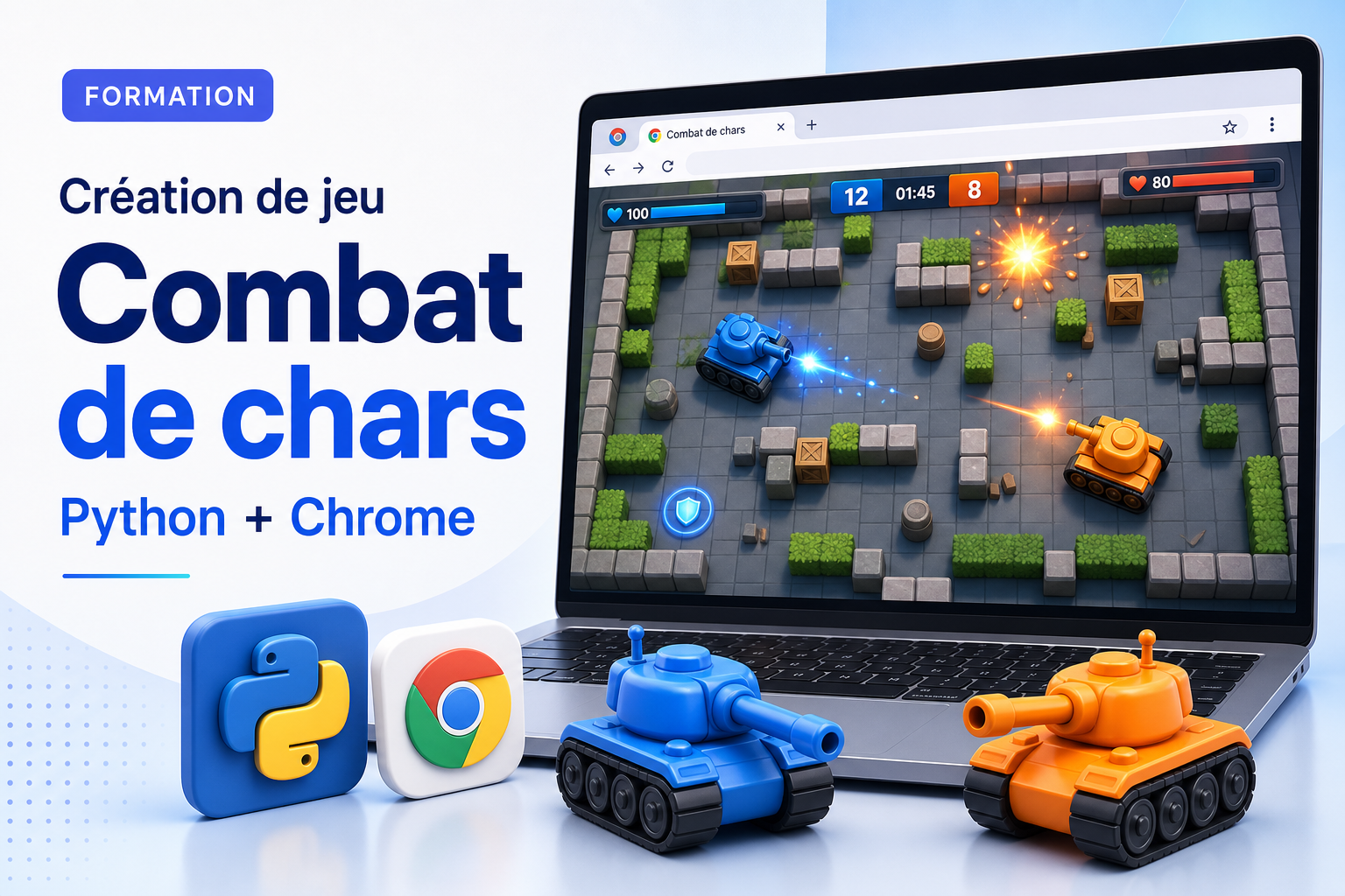 Illustration Créer un jeu de chars Python