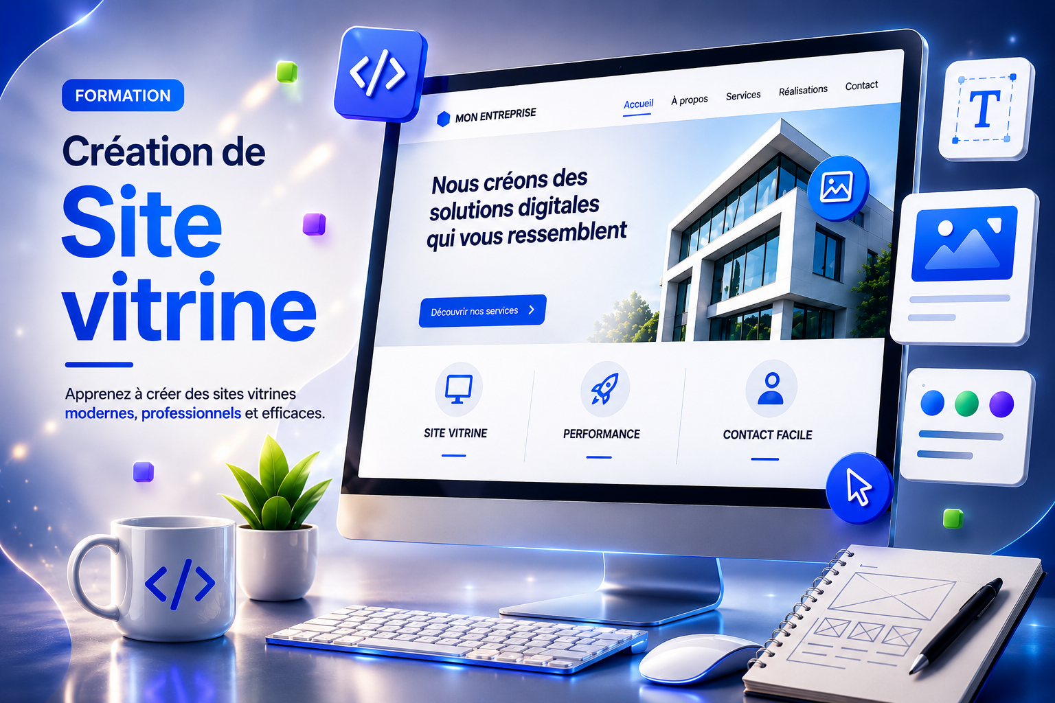 Illustration Créer un site vitrine